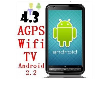 2011 large 4.3inch HD touch screen gps android 2.2 tianxin smart cell phone A2000,free dhl shipping