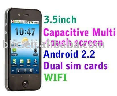 2011 hotsale Free shipping H2000 Android 2.2 windows phone/AGPS/wifi/Analog TV/3.5" Capacitive Multi-point touch screen/dual sim