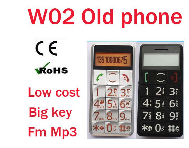 Free shipping hot selling Quand Band W02 china mobile phone 4 Cell phone