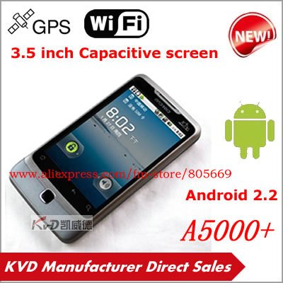 New Arrival - 3.5'' capacitive touch screen TV WIFI GPS freeshipping GPS Android 2.2 Smart phone A5000