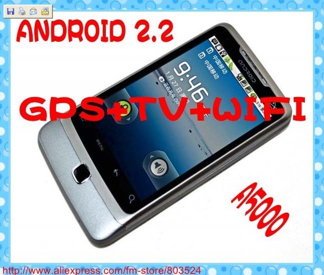 Good price! A5000 android 2.2 CELL PHONE dual sim card TV WIFI GPS CELLAR, G-SENSOR MOBILE PHONE