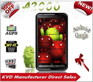 Free shipping 4.3''inch big touch screen A2000 AGPS cheap dropshipping smart phone
