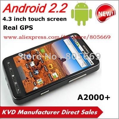 Freeshipping Smart phone A2000 4.3 inch touch screen TV Real GPS WIFI Android phone