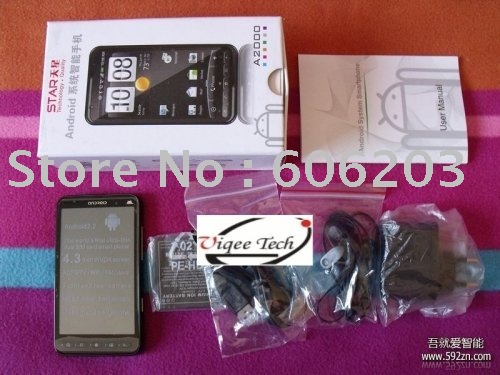 Free Shipping 4.3 inch android 2.2 cellphone A2000 AGPS WiFi TV Smart phone