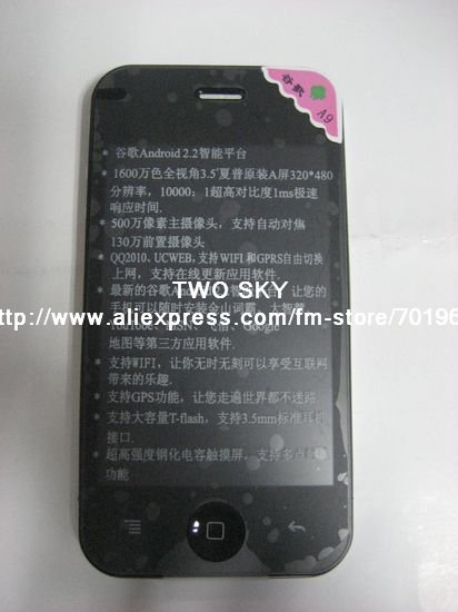 Free shipping: 1 pcs A9, smartphone, android 2.2, single sim, wifi java GPS 3.5" multi-touch Capacitive Android 2.1 Smart Phone