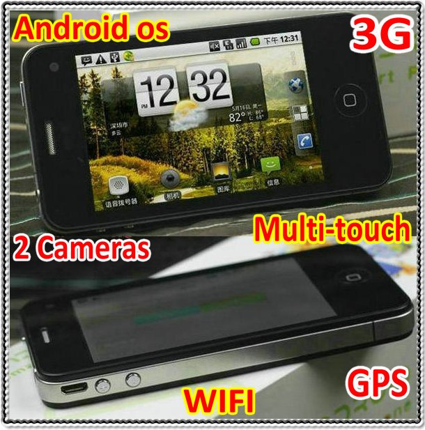 New 3.5 inch Multi-touch capacitive screen Android 2.3 / 2.2 3G mobile phones WIFI GPS bluetooth Free shipping