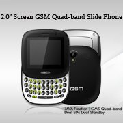 Mini 2.0" Screen Slide Dual card dual standby Cell Phone Black