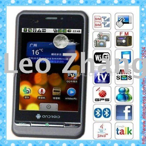 Android 2.2 cell phone dual sim dual standby smart phone GPS phone p800