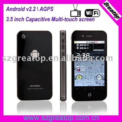 Free shipping Hero H2000 Android v2.2 OS tv wifi Real GPS mobile phone with 2GB card