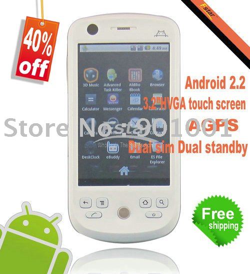 Free shipping Android 2.2 AGPS WIFI & TV mobile phone H6