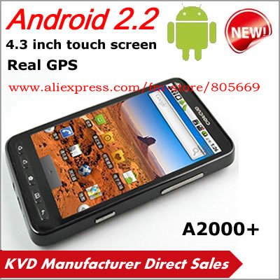 New Arrival Freeshipping Smart phone A2000 4.3 inch touch screen TV WIFI GPS Android Smart phone