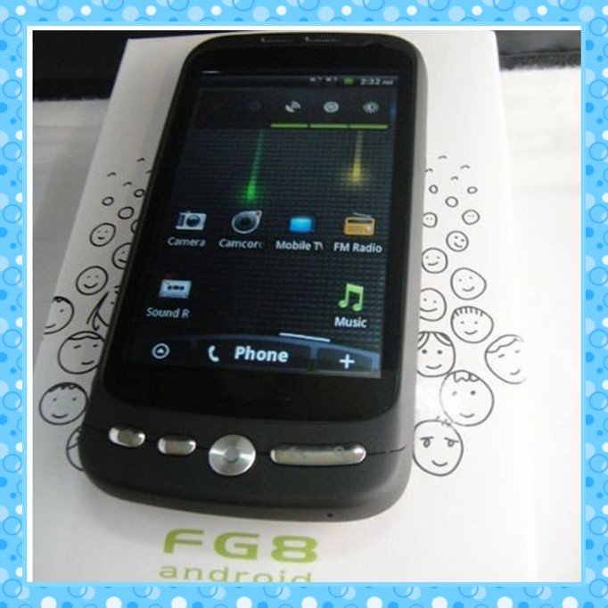 Free shipping! FG8 Dual Card 3.5inch android 2.2 APGS cellphone WIFI TV Quad-Band Mobile Phone