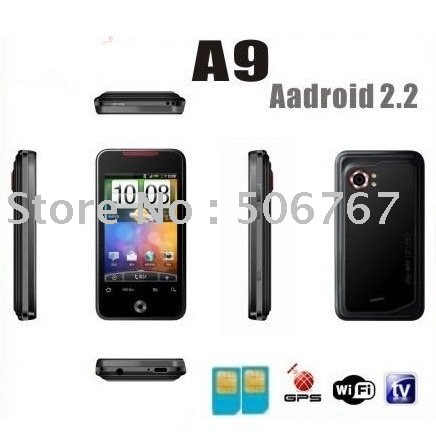 Drop! cellcular A9 Android 2.2 GPS TV Smart phone with free shipping