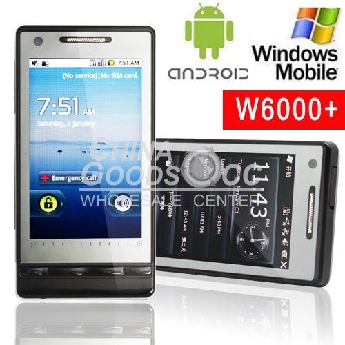 New arrival dual OS android 2.2+windows 6.5 GPS smart phone
