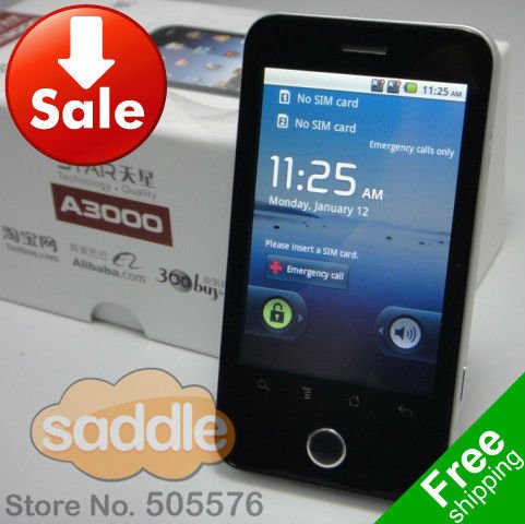 3.2-inch Touch Screen Double Card Dual Flash Light Android Cell Phones