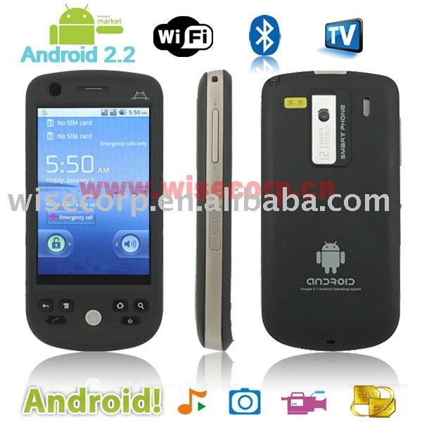 Drop Ship Free Ship Google Android 2.2 Quad Band Dual Sim Dual Standby WIFI TV Android Mobile Phone Android 007