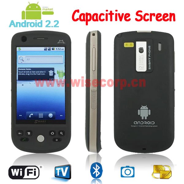 Android 008 Google Android 2.2 Capactive Touch Screen WIFI TV Quad Band Dual Sim Cell Phones