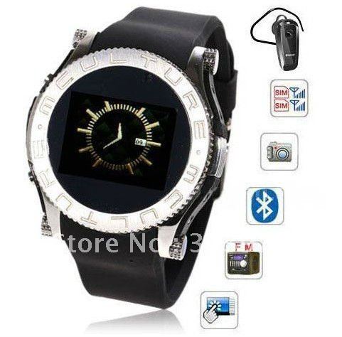 Fashion 1.3 Inch Bluetooth Dual Cards Touch Screen Watch Phone