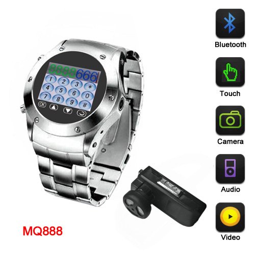 1.3 Inch TFT Touch Screen Quad Bands Bluetooth WAP Watch Cell Phone