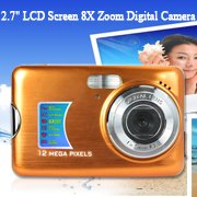 2.7" Screen 12.0 Mega Pixel 8X Zoom Digital Camera Orange