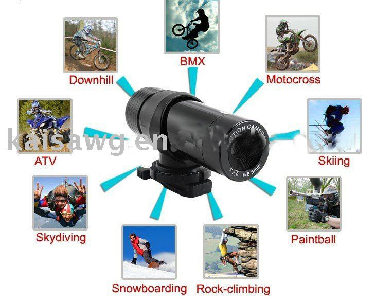 New Waterproof Sports Action Camera with 640x480 and 30Fps