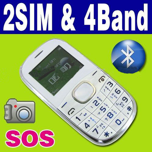2 Colors Available Black and White SOS Big Button Quad Band Senior Phone