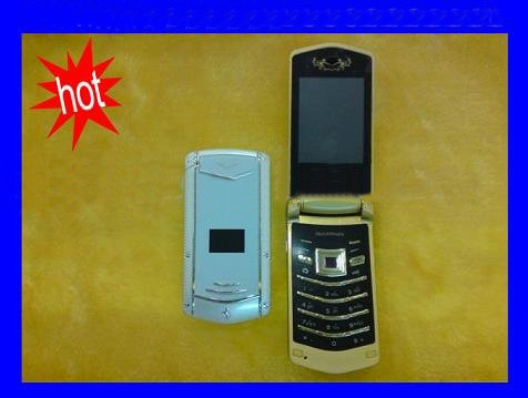 Luxury Gold-Pink V8 Dual SIM Card Flip Cell Phones