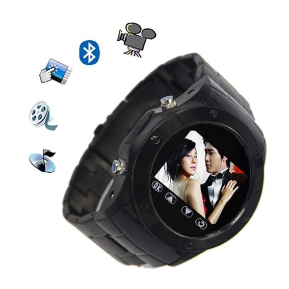 Stainless Steel Quad-band Touch Screen Camera FM Watch Phone