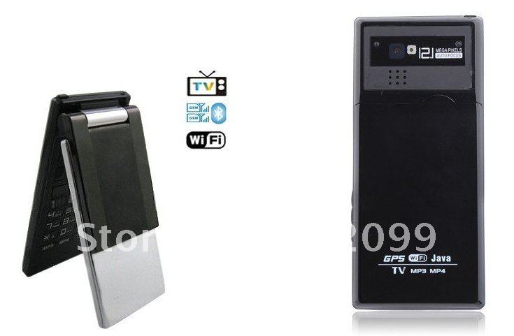 Wifi TV GPS Java Touch Screen Dual Sim Card 1200 mAh Lithium Battery Rotatable Cell Phones