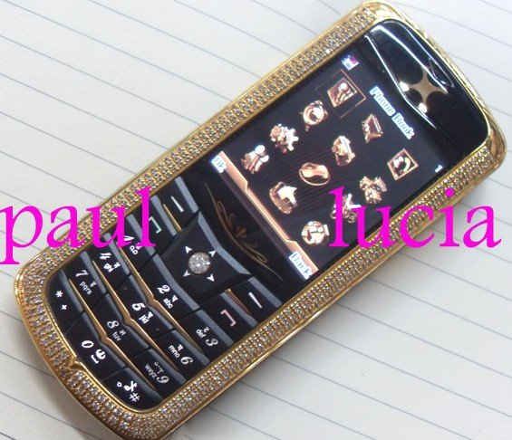 Unlocked Gold VX Diamond Luxury Dual Sim Card Mobile Phone