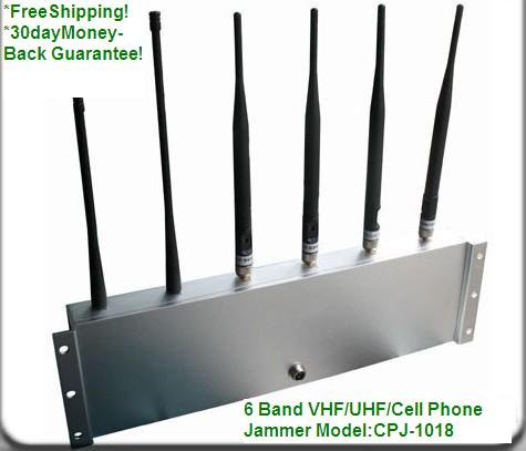 New! 6 band VHF&UHF Cell Phone Jammer / Free Shipping by DHL/UPS /without 12V Car Power Adaptor