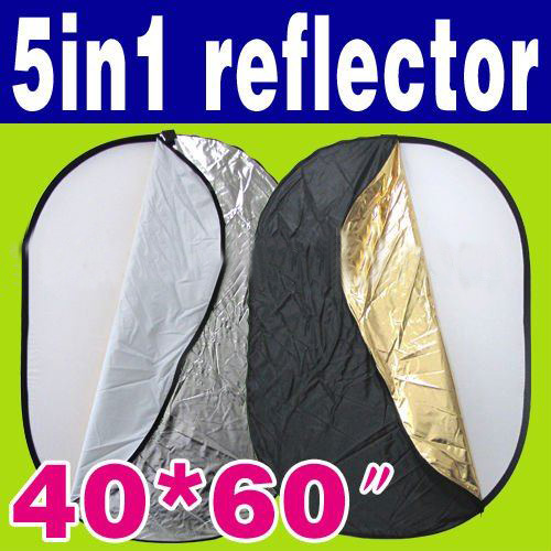 40"x 60" 5-in-1 Collapsible Disc Oval Multi Reflector