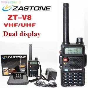 New launch! DHL free shipping full frequency VHF or UHF optional 5W 128*2 group storage channel ZASTONE ZT-V8 two way radio