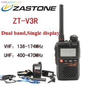 DHL free shipping mini 3W Dual band UHF+VHF ZASTONE ZT-UV3R handheld two way radio 99 channel pocket radio