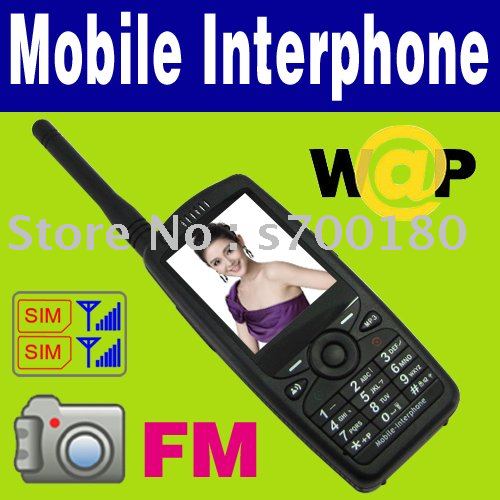 2011 Free Shipping Dual SIM Dual standby Walkie-Talkie Mobile Phone Radio Interphone