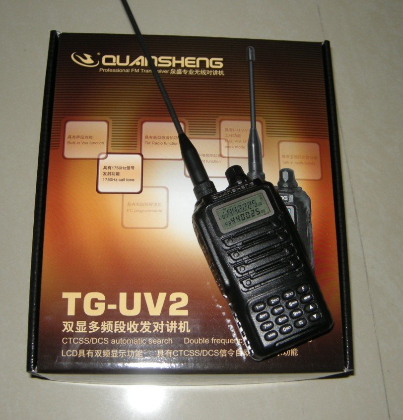 Free shipping+one year warranty dual band radio TG-UV2 with 200CH+1750Hz call tone+scrambler(option)