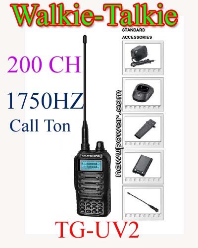 Walkie-Talkie (TG-UV2) Dual Frequency Display Multi Band with VOX/Flashlight/FM Radio (VHF/UHF) interphone intercom