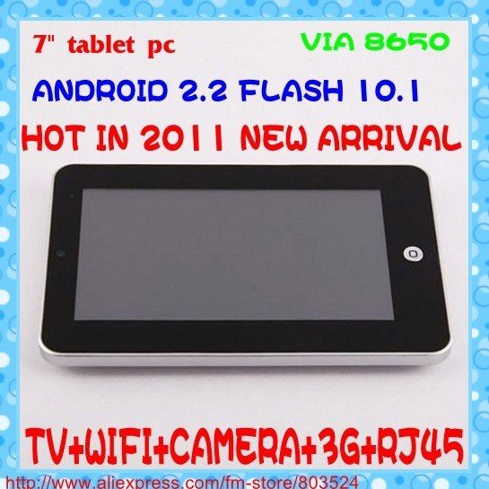 7 Inch Android 2.2 Support Flash 10.0 WIFI Laptops