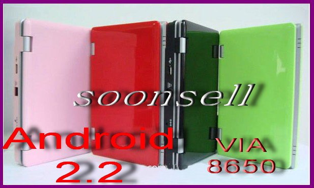 7" 800*480 Resolution 800Mhz Laptops With Android 2.2OS