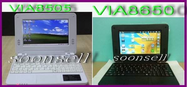 Portable 7 Inch TFT-LCD 16:9 Widescreen Microsoft Windows CE 6.0 Laptops