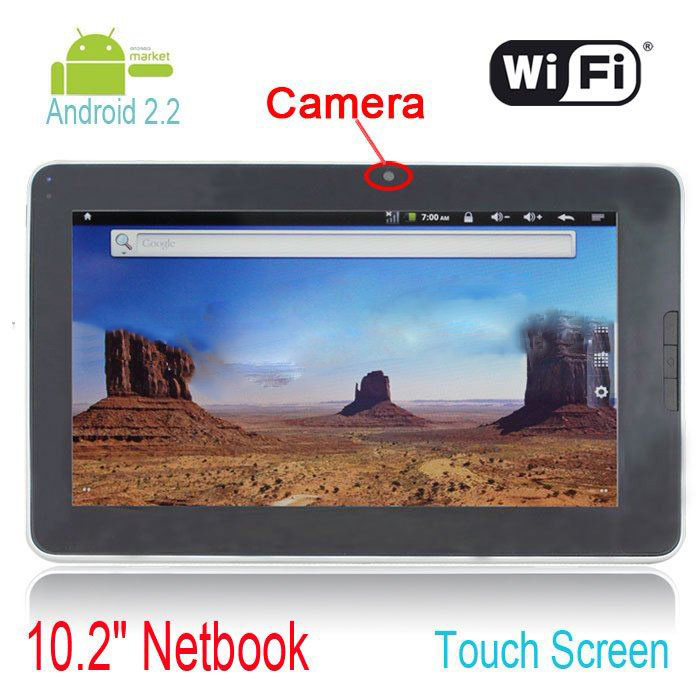 Android 2.2 10.2 Inch 512MB 4G WIFI Camera USB 3G Module Tablet PC