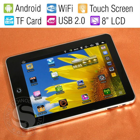 8 Inch Android 2.2 WiFi Touch Screen Netbooks