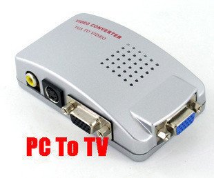 PC VGA To TV AV Adapter Converter Video Switch Box