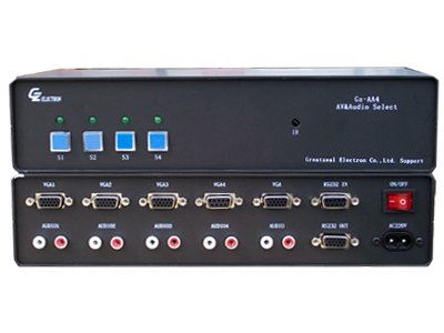 VGA Audio Switches 4 In 1 Out Infrared Remote Control