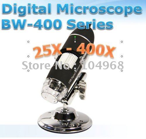 Black Zoom 8 LED USB Digital Microscope
