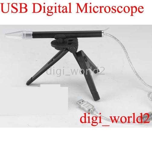 Tubular 640×480 Resolution Black USB Digital Microscope