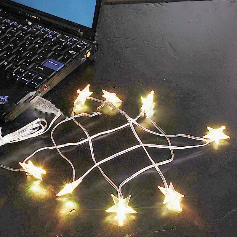USB Fairy Star Shaped LED Chain Light for Computer Monitor Christmas Decoration