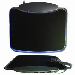 Black Rubber Computer Mouse Pad with HUBP Speaker