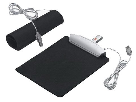 Black USB Rubber Mouse Pad
