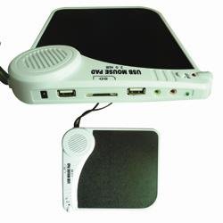 Black Rubber Telephone Computer Mouse Pad with HUB